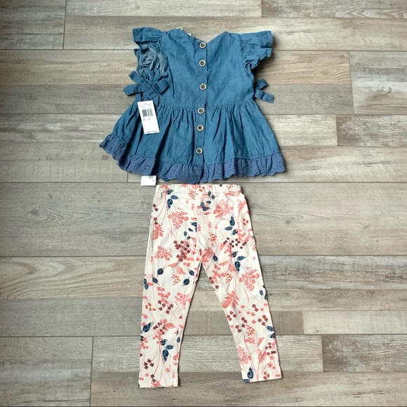 NWT Jessica Simpson Denim/Floral 2 Piece Outfit - Picture 7 of 7